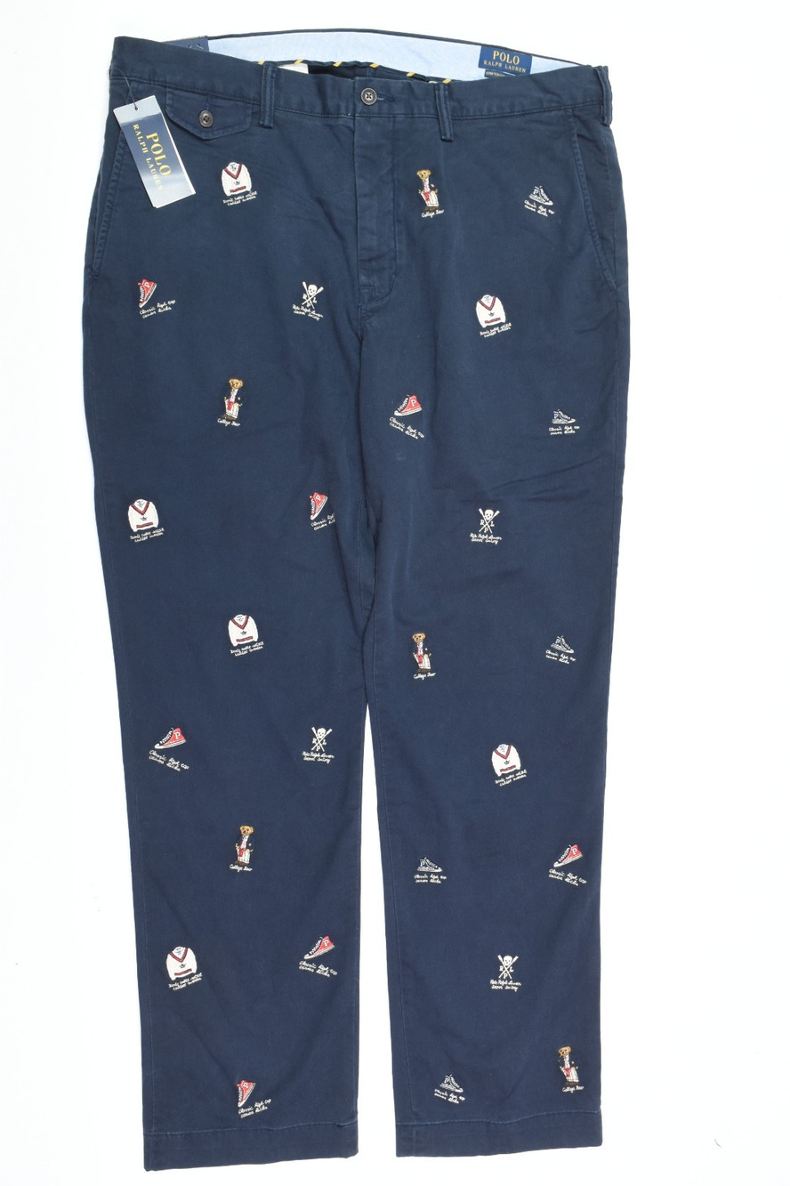 Polo Ralph Lauren Polo Bear University Chino Pants Mens 38x32 Blue Straight Leg